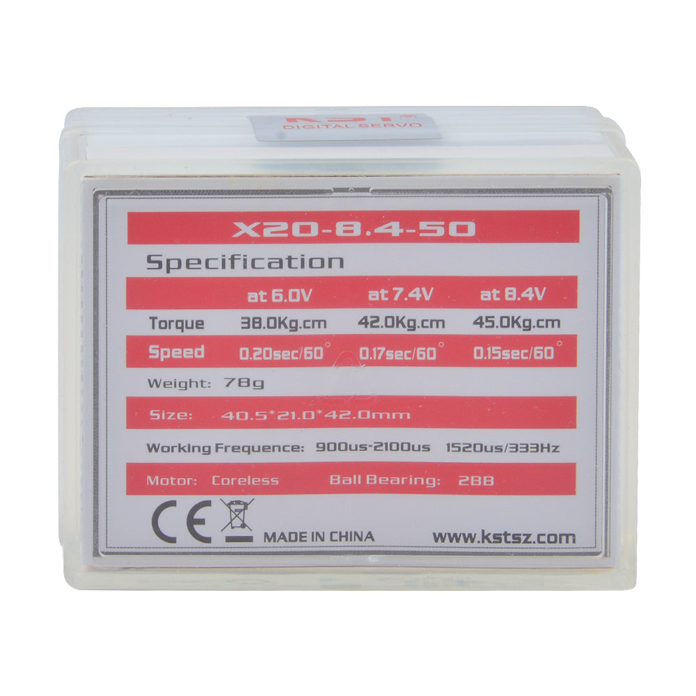 X20-8.4-50 Metal Gear Brushless Digital Servo 45kg.cm 0.09sec 