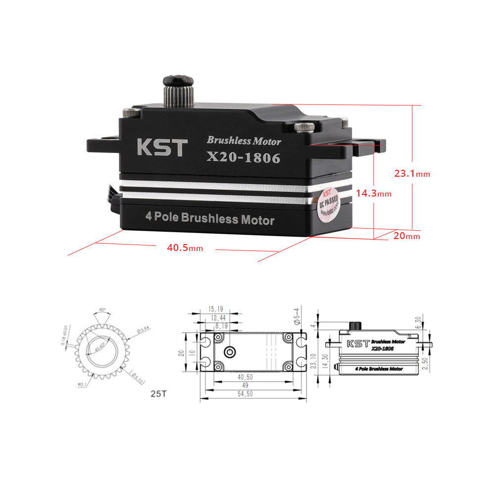 X20-1806 Brushless Low-profile Servo