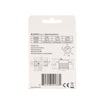BLS905X Brushless Tail Servo 8kg.cm 0.035sec/60° for 550-700 Helicopters