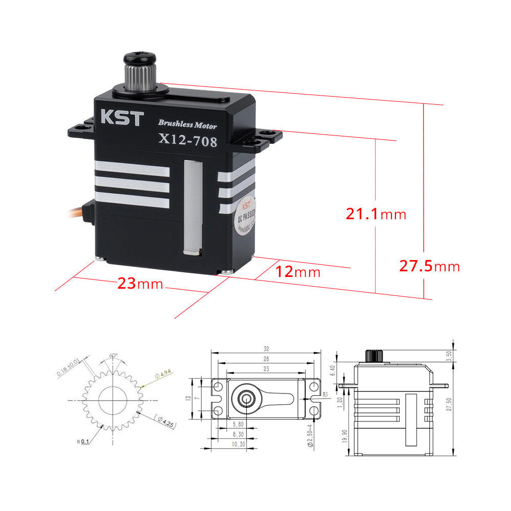 X12-708 Brushless Micro Servo 