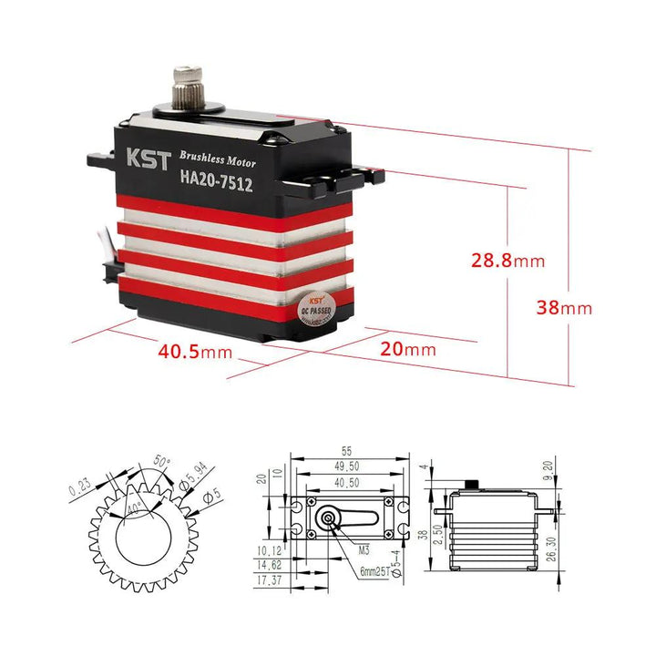 HA20-7512 Extreme-High-Torque Brushless Standard Servo 82Kgf.cm