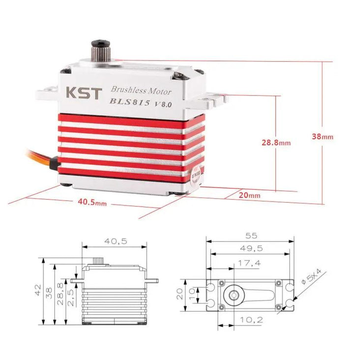 BLS815 V8.0 Digital Metal Gear Brushless Servo 20Kgf.cm – KST-Servo
