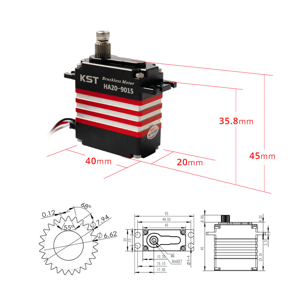 KST HA20-9015 For Large Scale RC Planes, Competition RC Planes & Industrial UAVs