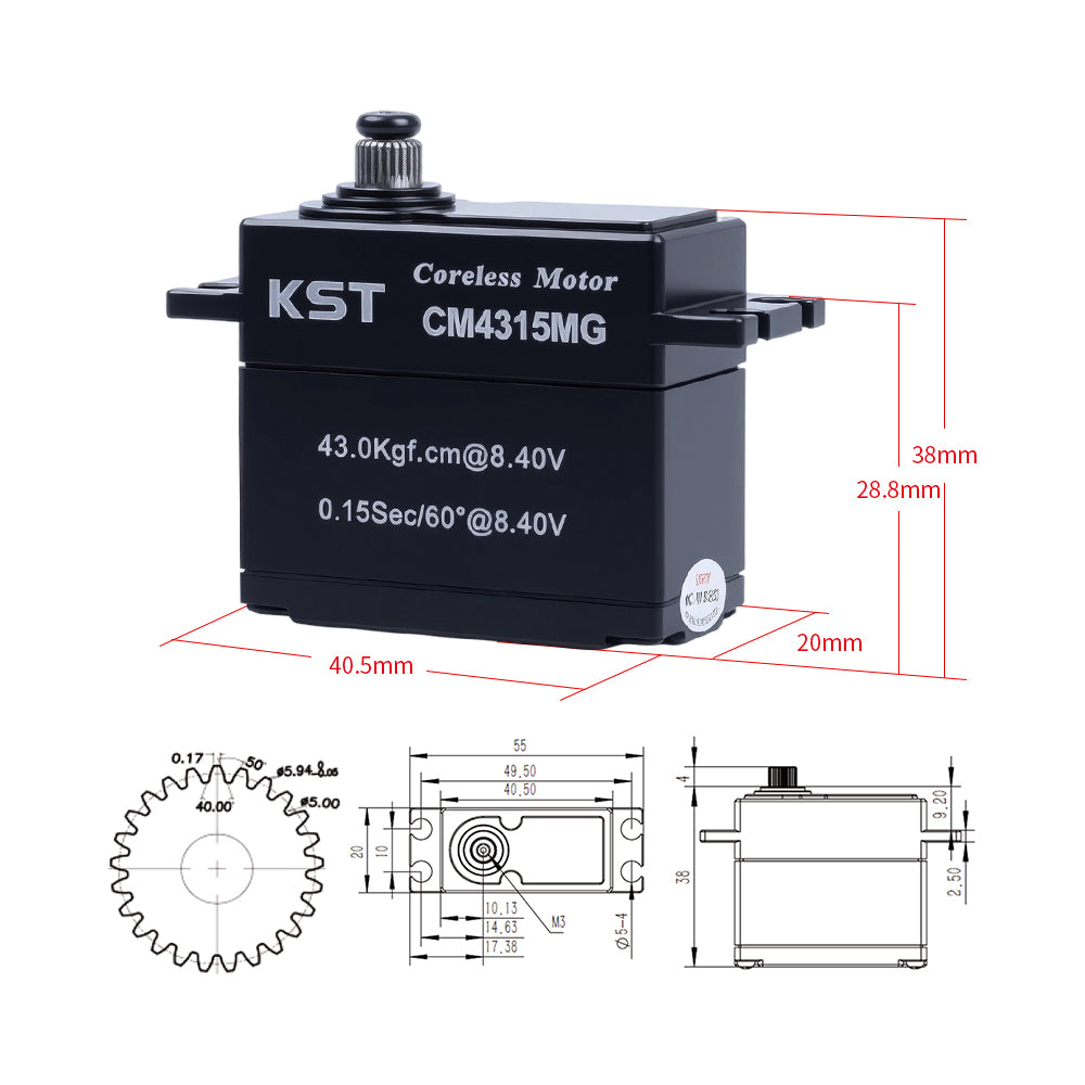 CM4315MG Coreless Metal Gear Servo