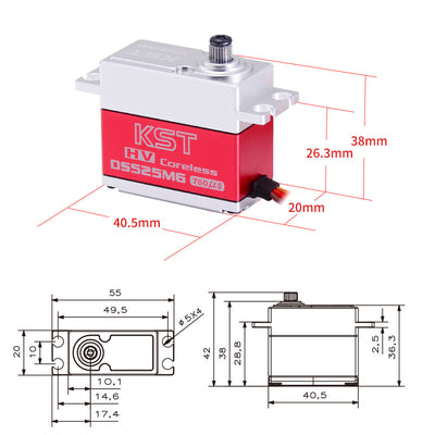 KST DS525MG 8.4V 7.5kg 0.04sec HV Digital Metal Gear Servo Motor