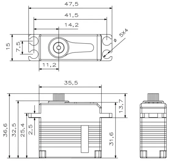X15-908 V8.0 HV Coreless Cyclic Mini Servo 9.2Kgf.cm 0.08sec for