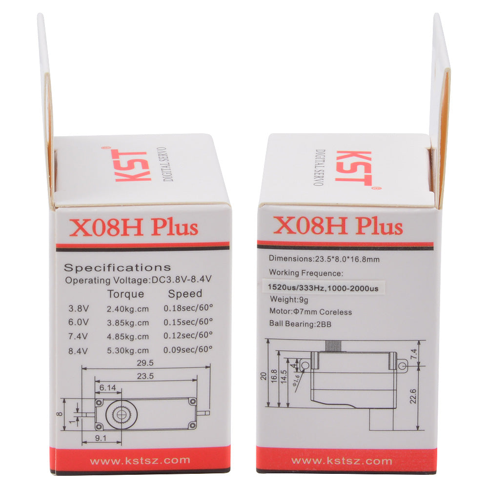 X08H Plus Horizontal Lug Servo 5.3Kg.cm 0.09s 9.5g 8mm for RC Gliders