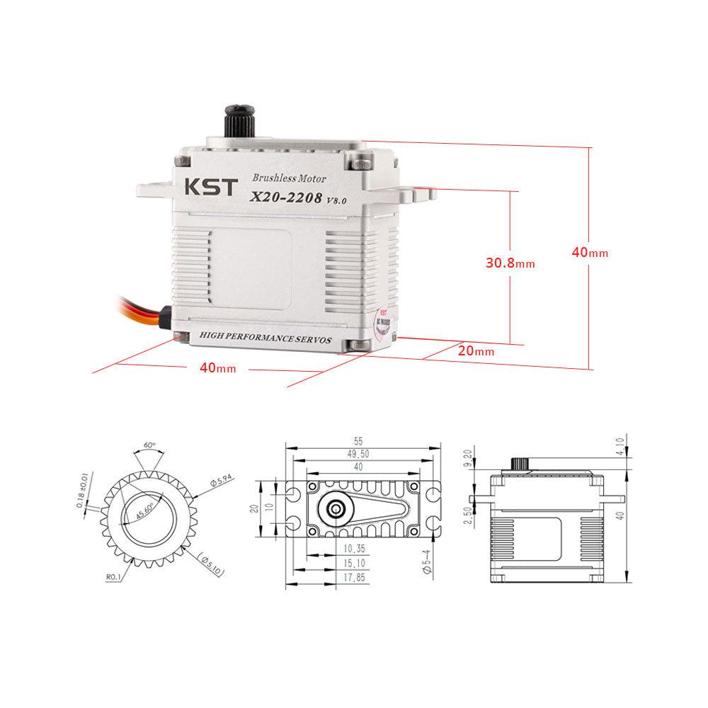 KST X20-2208 Brushless Servos for RC Helicopter